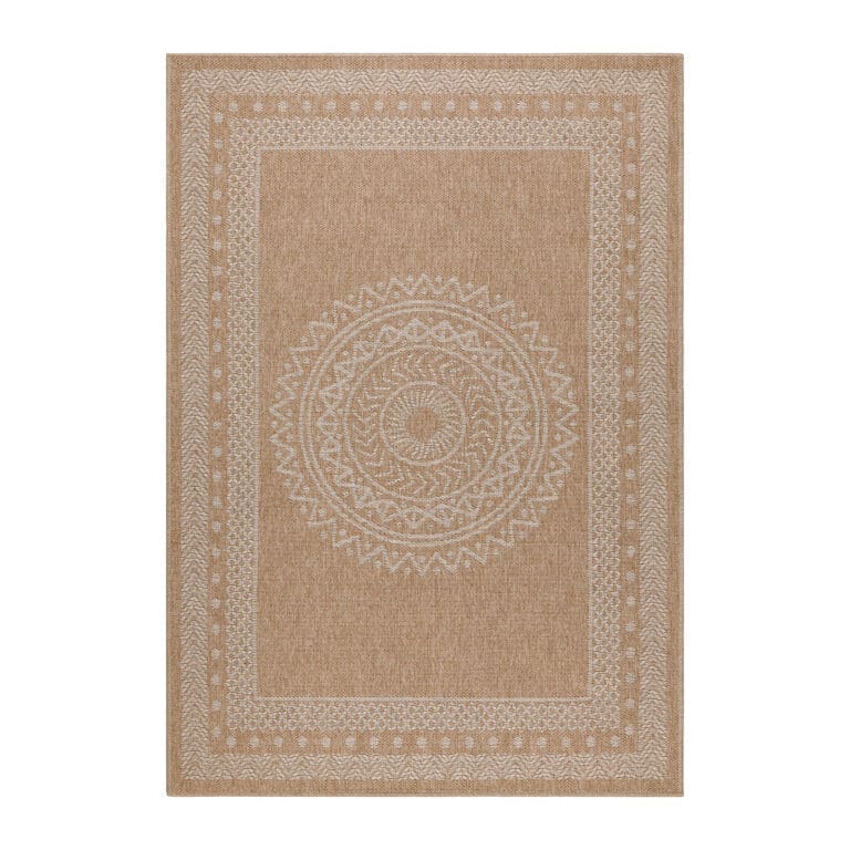 Firkantet DHAKA udendørs tæppe i farven BEIGE