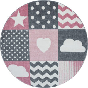 BØRNETÆPPE - KIDS 620 PINK RUND