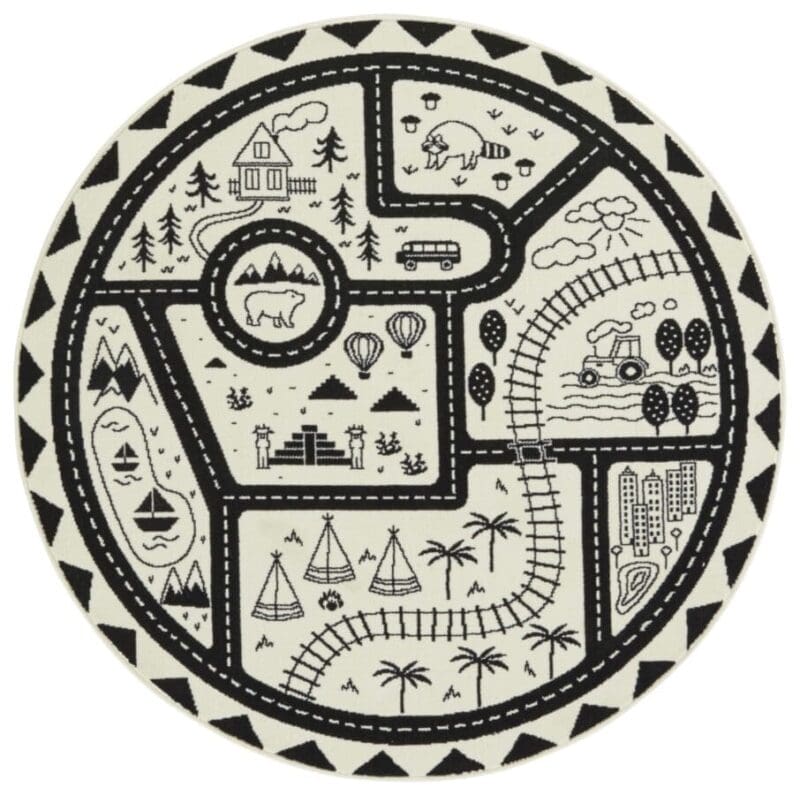 Adventures tæppe i farven Creme lavet af 100% Polypropylen med en bagside af Jute