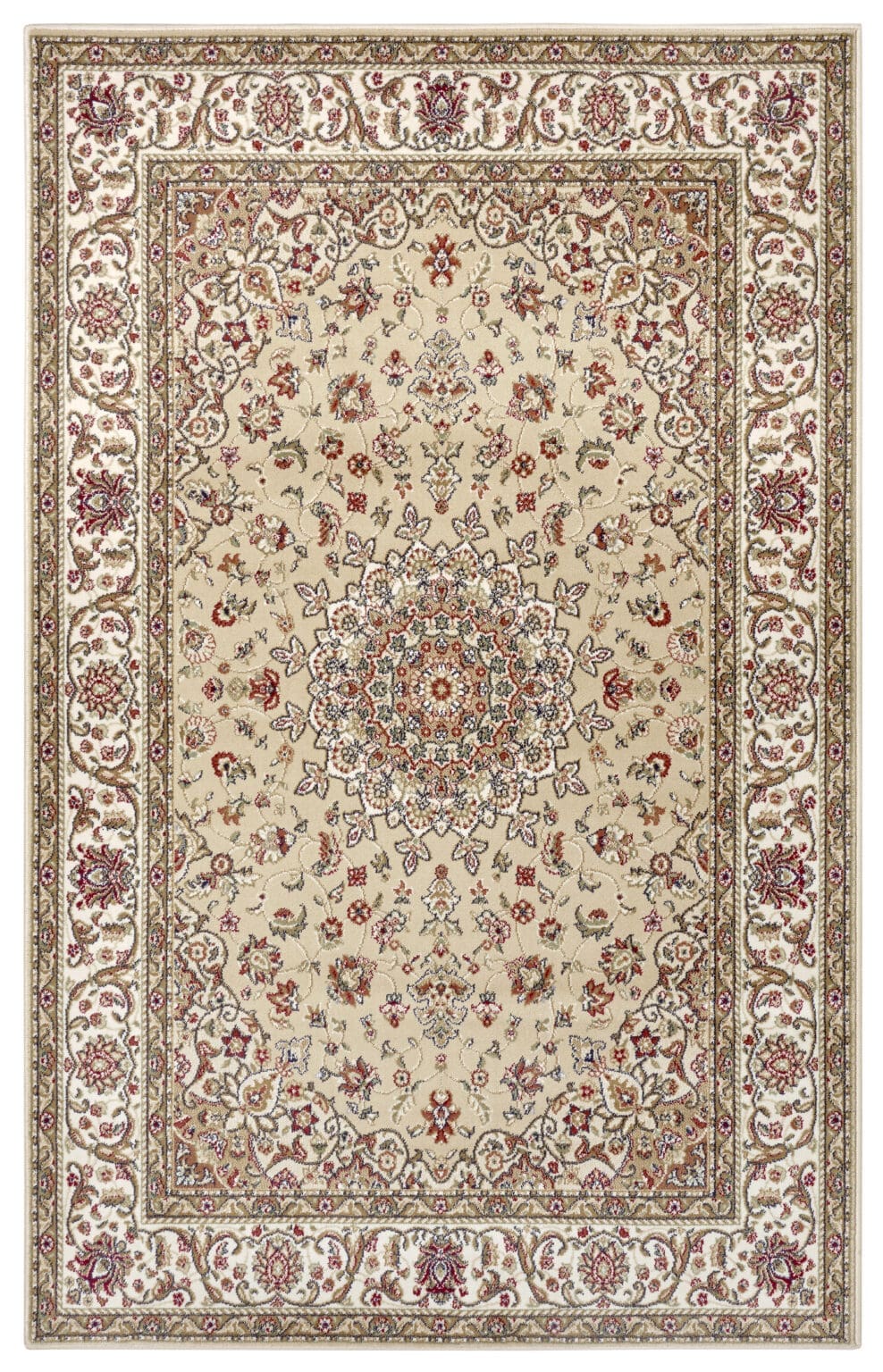 Herat tæppe i farven Beige Creme lavet af 100% Polypropylene-Heatset med en bagside af Jute