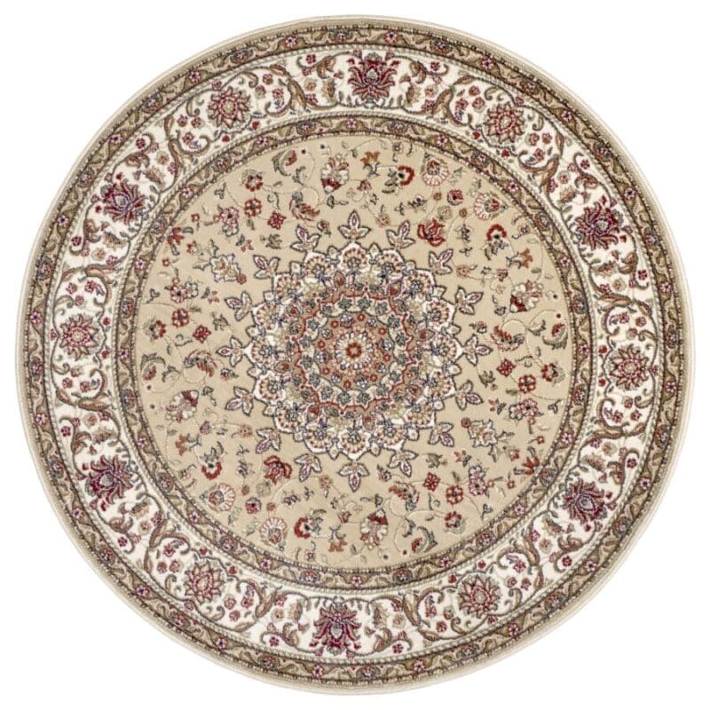 Herat tæppe i farven Beige Creme lavet af 100% Polypropylene-Heatset med en bagside af Jute