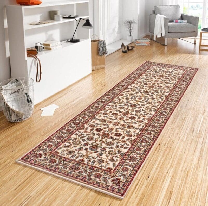 Herat tæppe i farven Beige Creme lavet af 100% Polypropylene-Heatset med en bagside af Jute