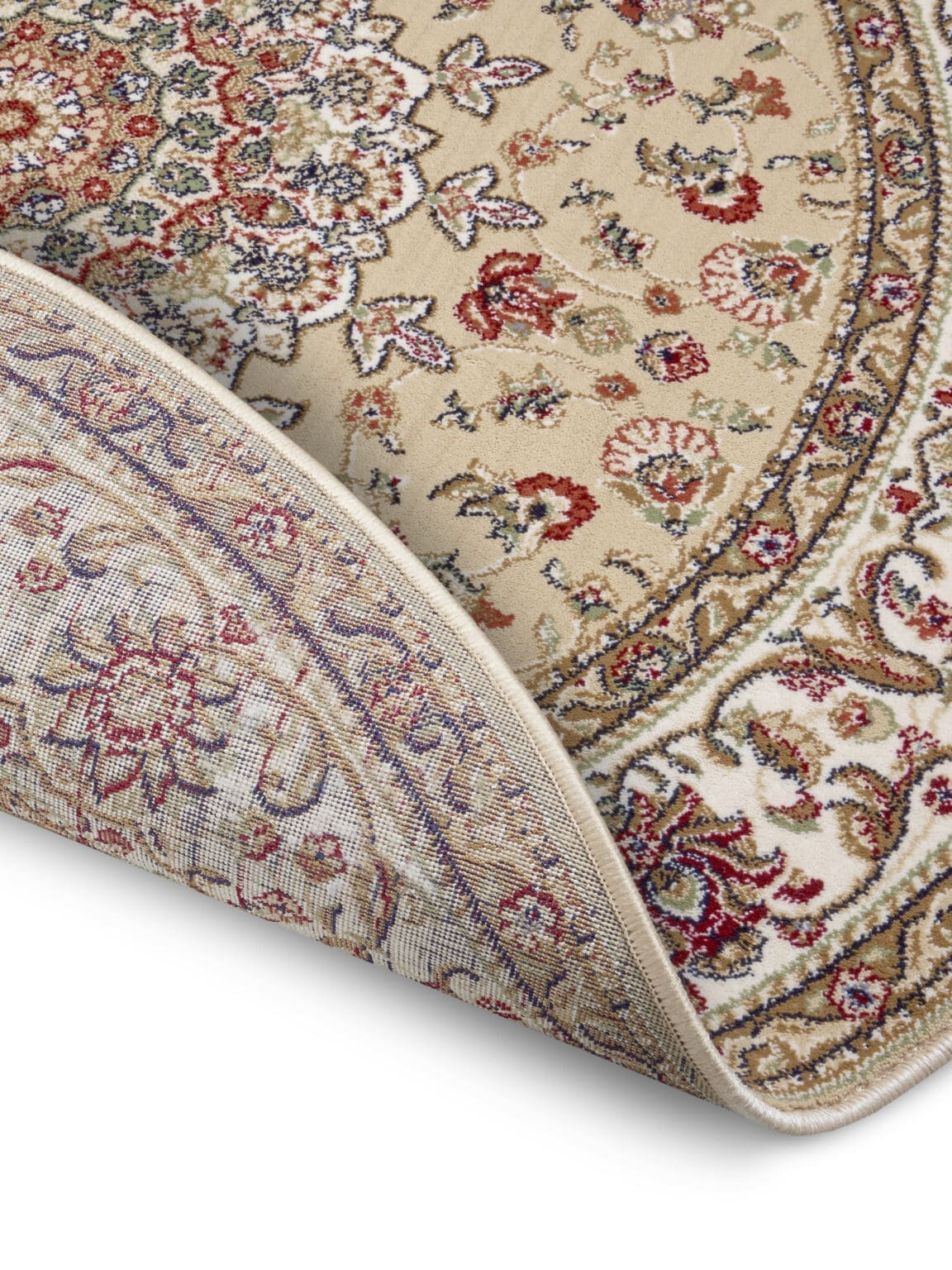 Herat tæppe i farven Beige Creme lavet af 100% Polypropylene-Heatset med en bagside af Jute