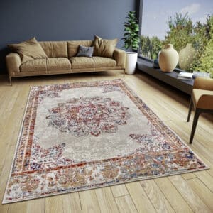 Luxor tæppe i farven Creme lavet af 100% Polypropylen med en bagside af 100% Jute / PP