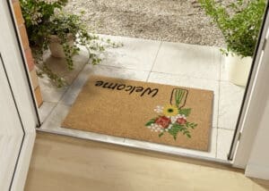 Mix Måttes tæppe i farven cocos lavet af Kokos & PVC med en bagside af PVC