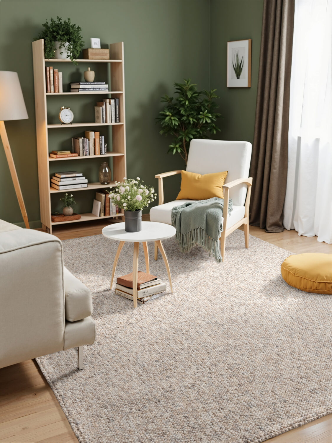 Moderne Rocco Tæppe – Cream-multi i Uld-Look - Billede 6