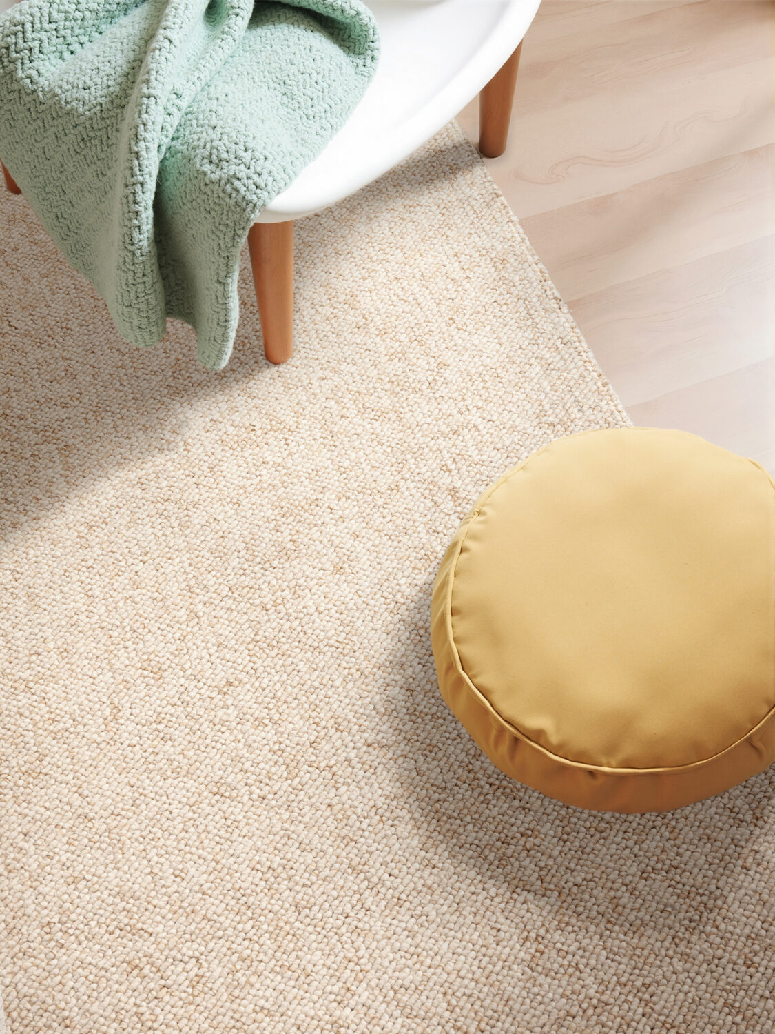 Moderne Rocco Tæppe – Cream i Uld-Look - Billede 5
