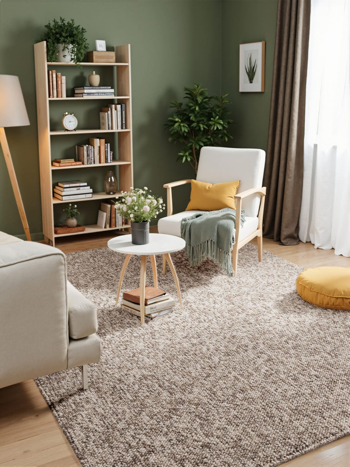 Moderne Rocco Tæppe – Brun i Uld-Look - Billede 7