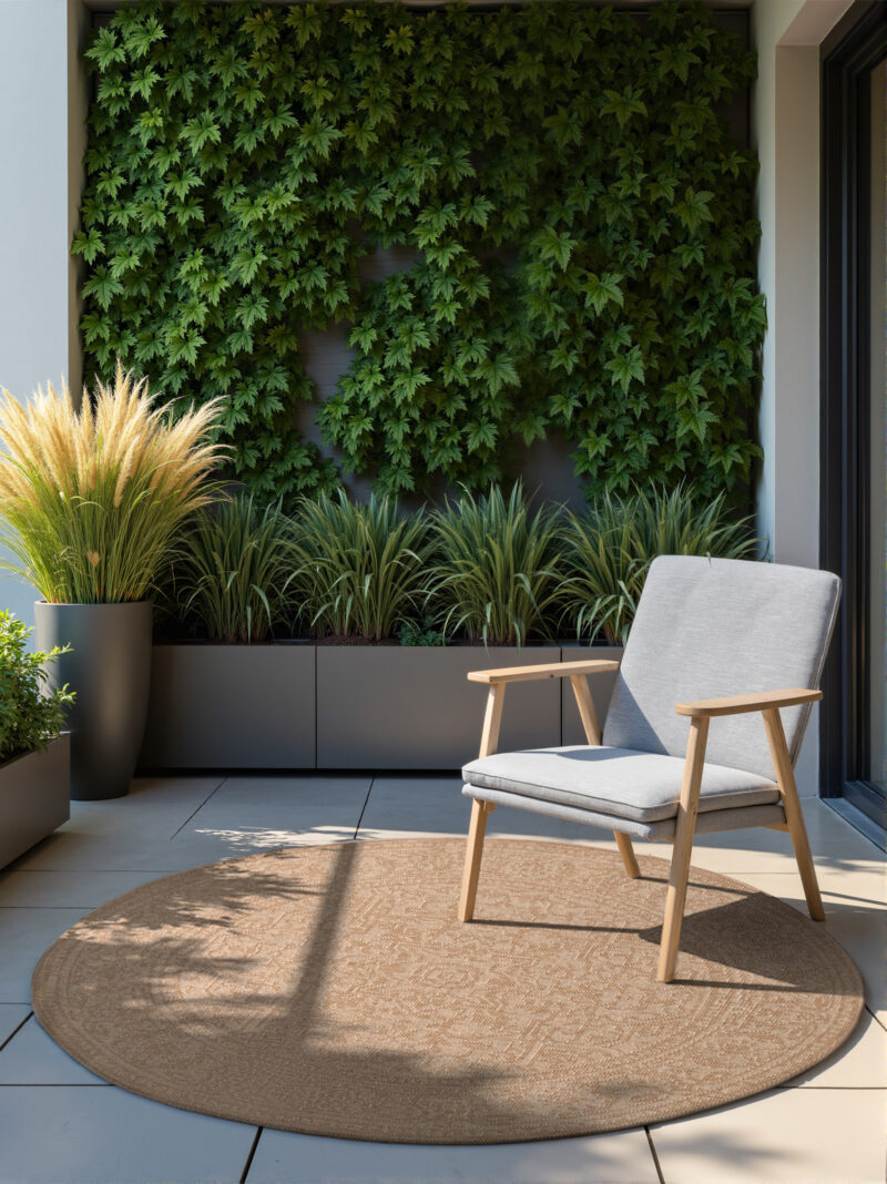Udendørstæppe - Kona Beige Rund 160cm - Image 3