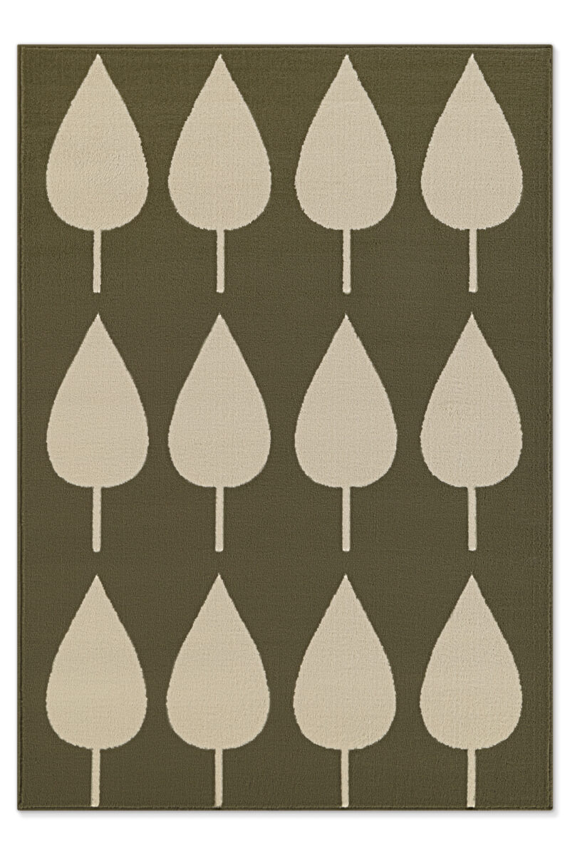 Børnetæppe - Lovely Leaves Grøn-Cream