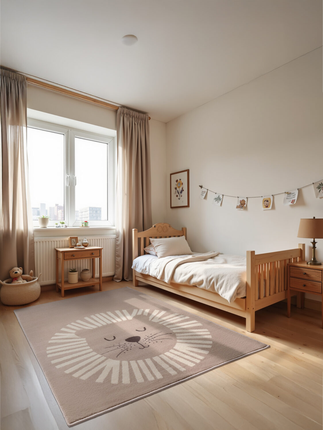 Børnetæppe - Happy Lion Beige-cream - Billede 3