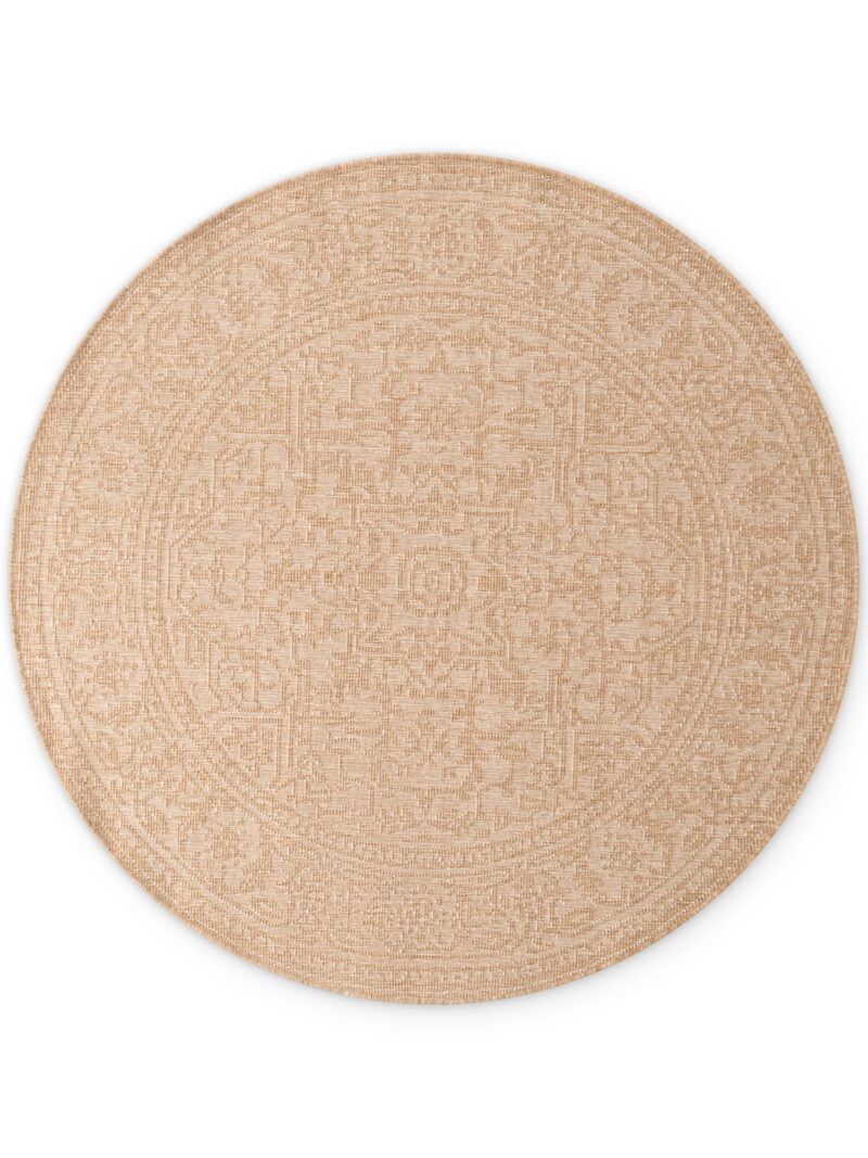Udendørstæppe - Kona Beige Rund 160cm