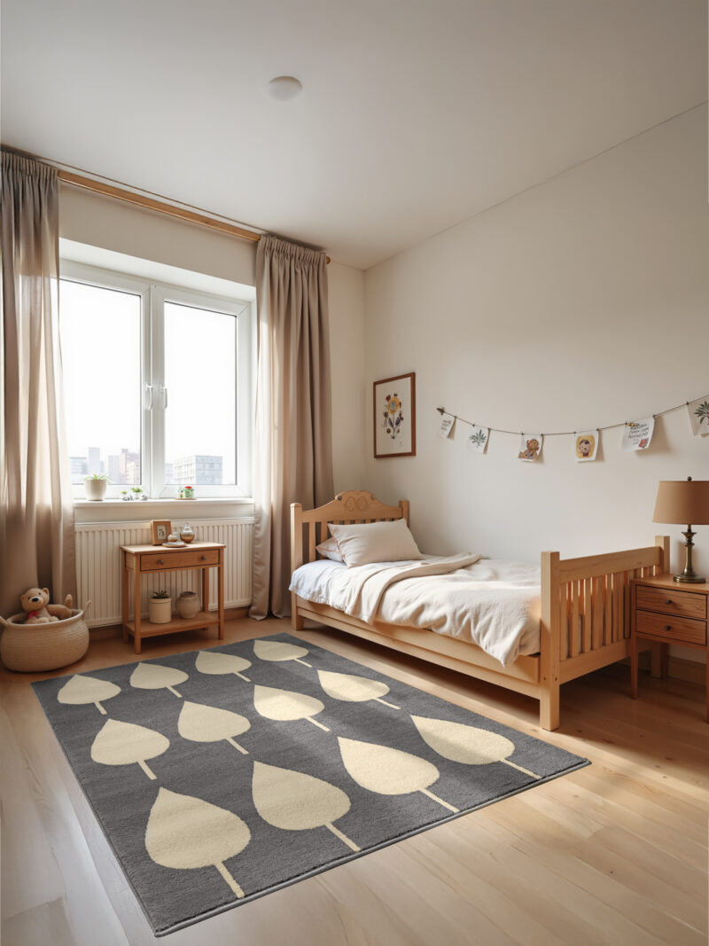 Børnetæppe - Lovely Leaves Blå-Cream - Billede 2