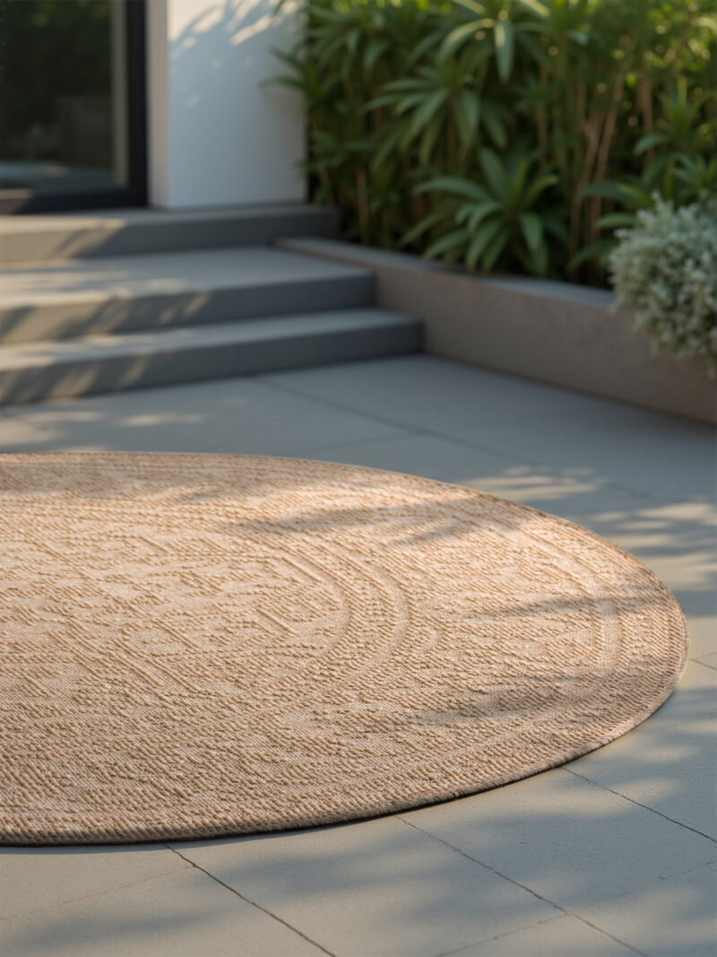 Udendørstæppe - Kona Beige Rund 160cm - Image 4