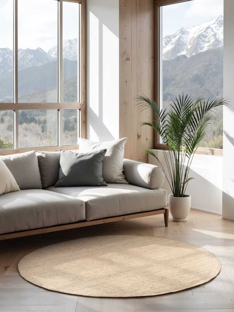 Jutetæppe -  Jaipur Natural Ivorywhite rund - Billede 3