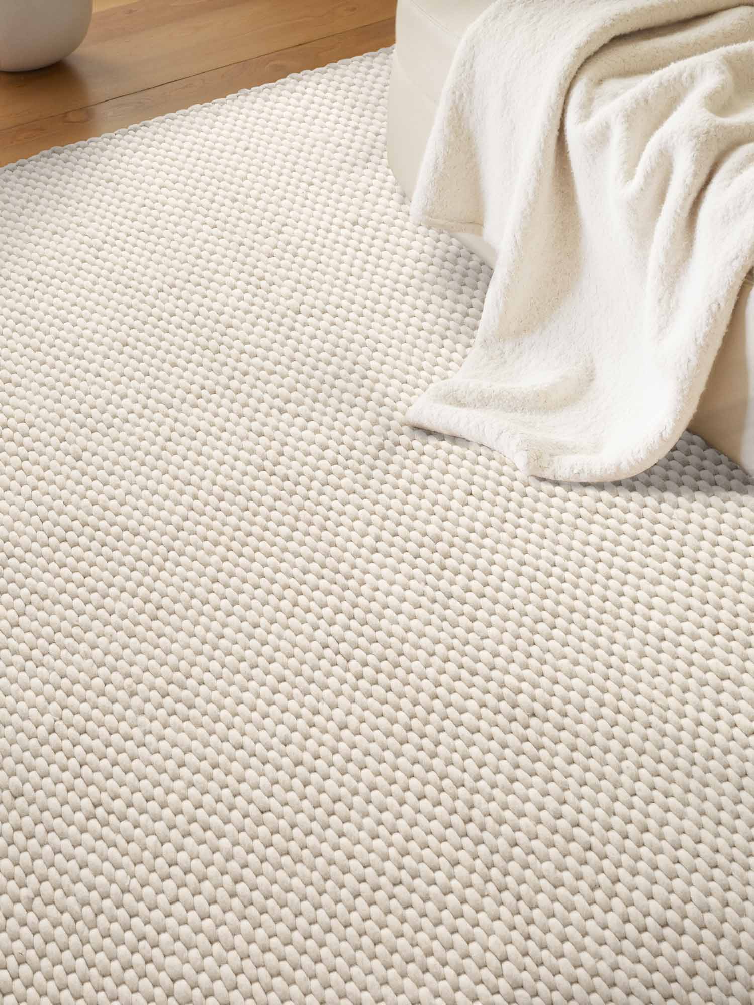 Elle Decoration Lyon Uldtæppe Beans - Natural-creme - Billede 4