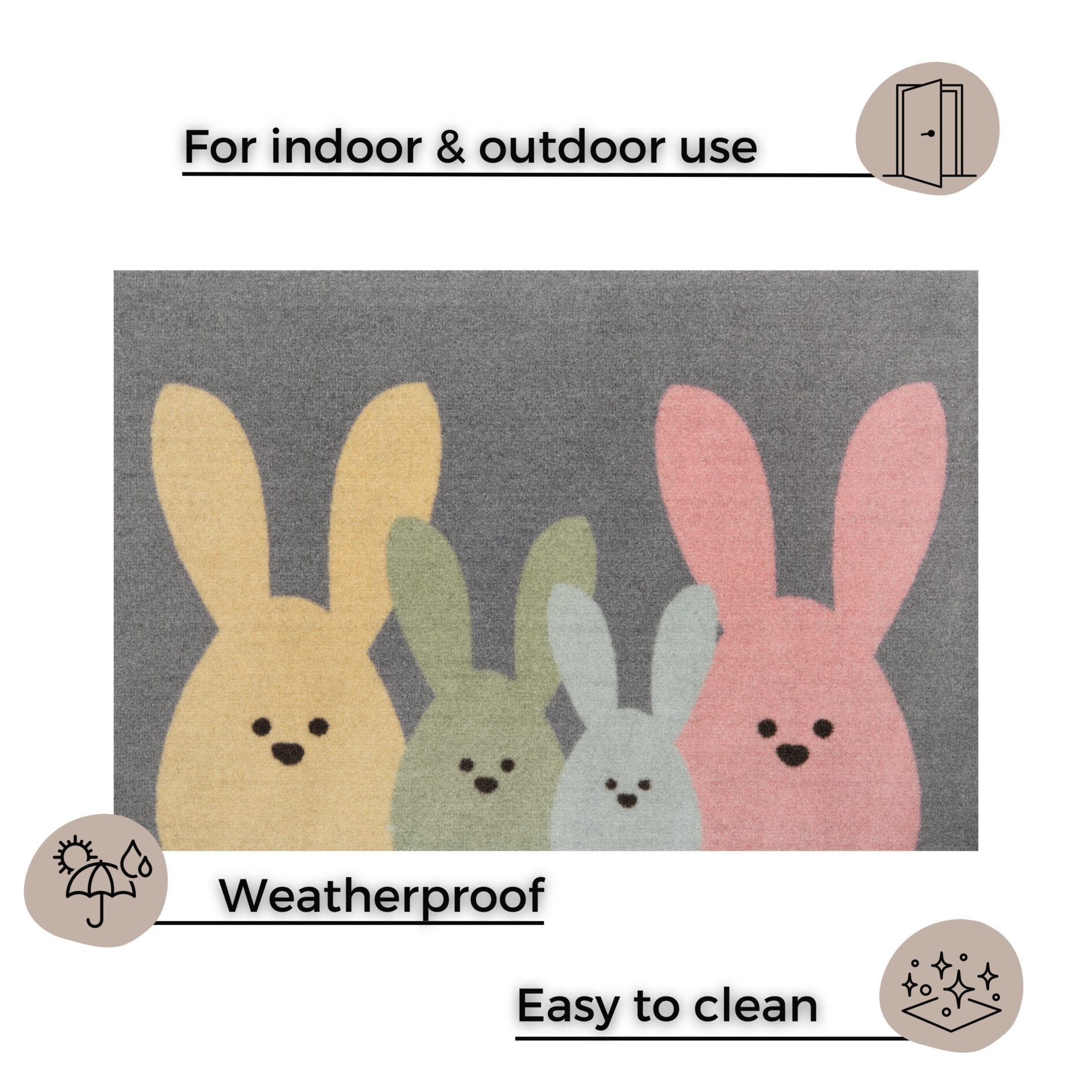 Design dørmåtte Bunny Family 40x60 - Billede 3