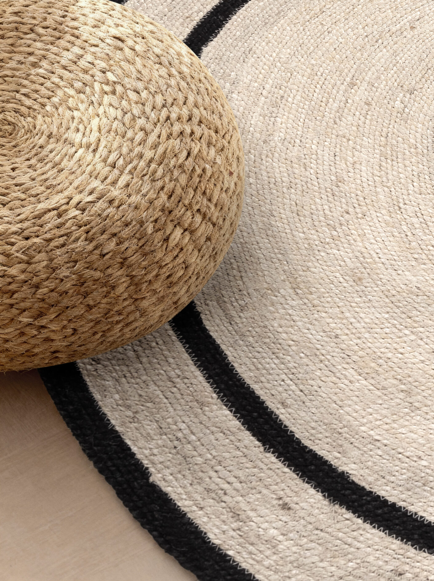 Hanse Home Flettet Jute tæppe rund Lina - Natural Ivory-sort - Billede 3