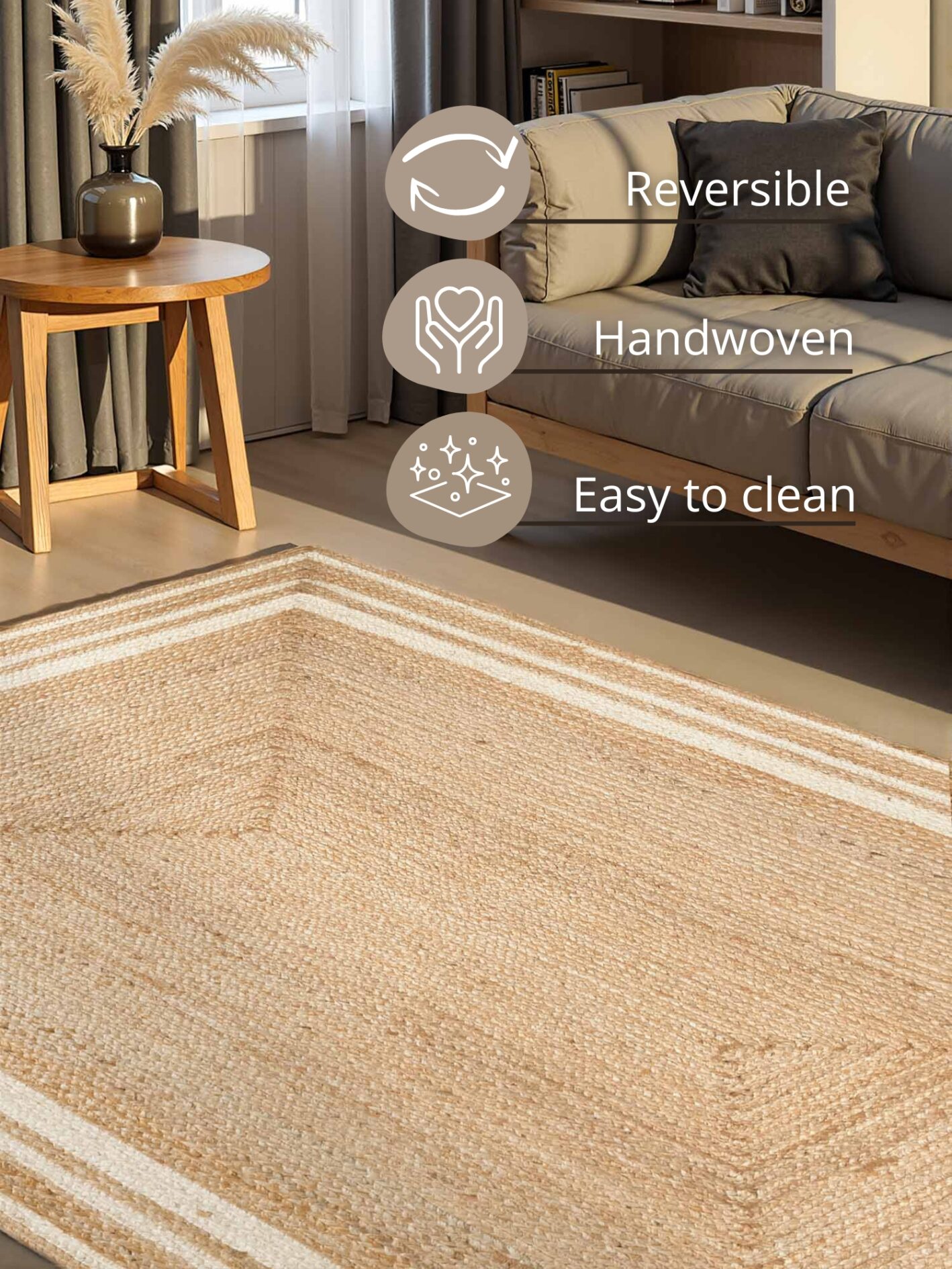 Hanse Home Jutetæppe Looma - Natur Guld-ivory - Billede 5
