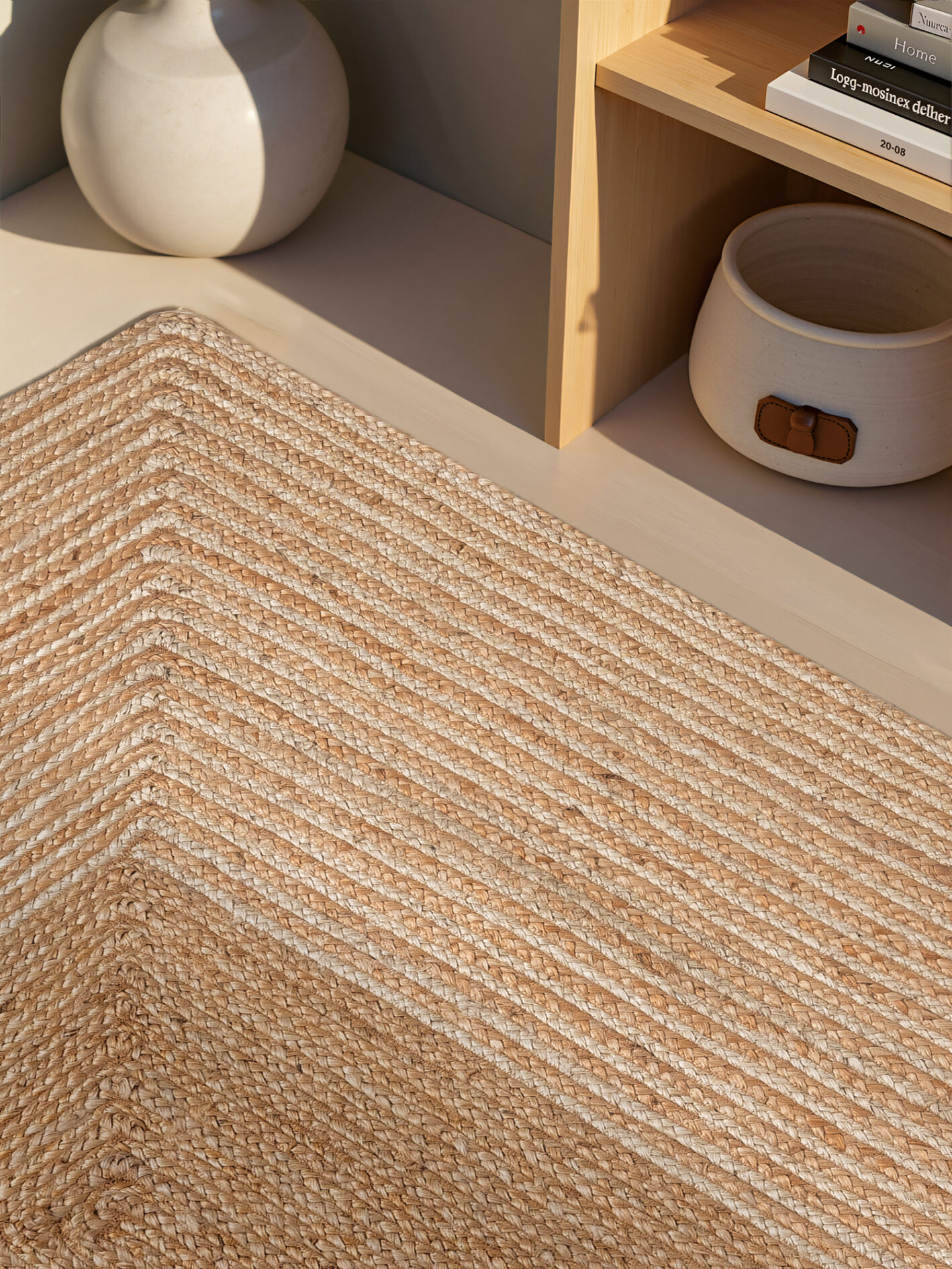 Hanse Home Jutetæppe - Line Natural Hvid-guld - Billede 4