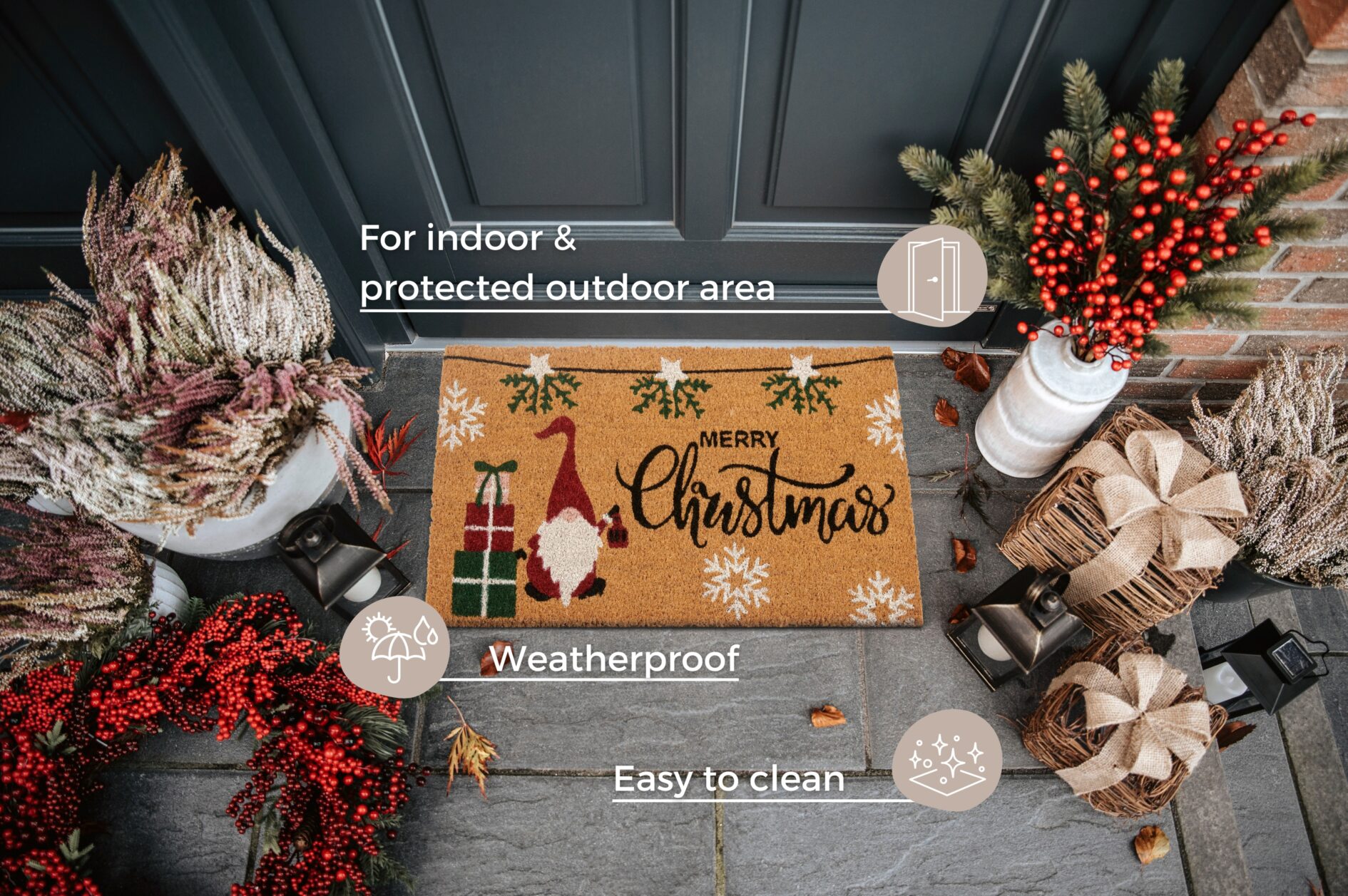 Hanse Home Mix Mats dørmåtte - Cocos Merry Christmas Gifts - Billede 3