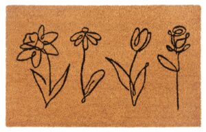 Hanse Home Mix Mats dørmåtte - Cocos Line-Art Flowers