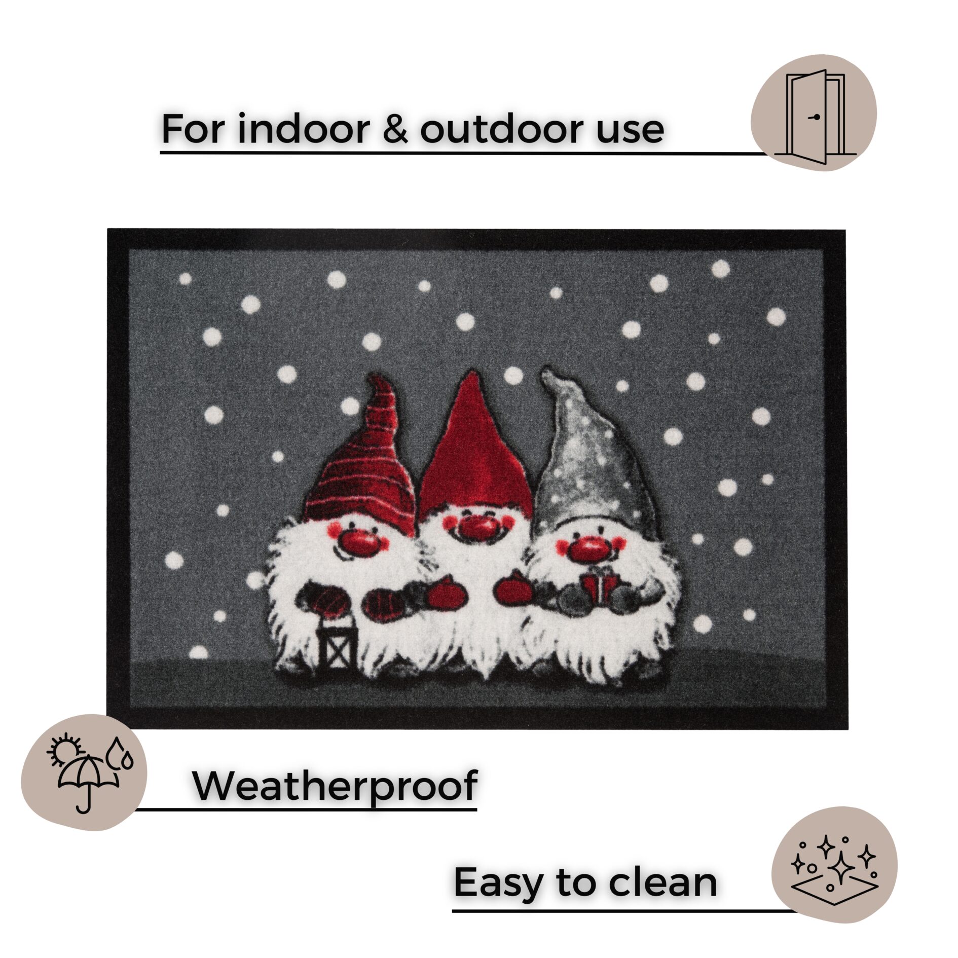 Design dørmåtte - Christmas Dwarfes 40x60 - Billede 3