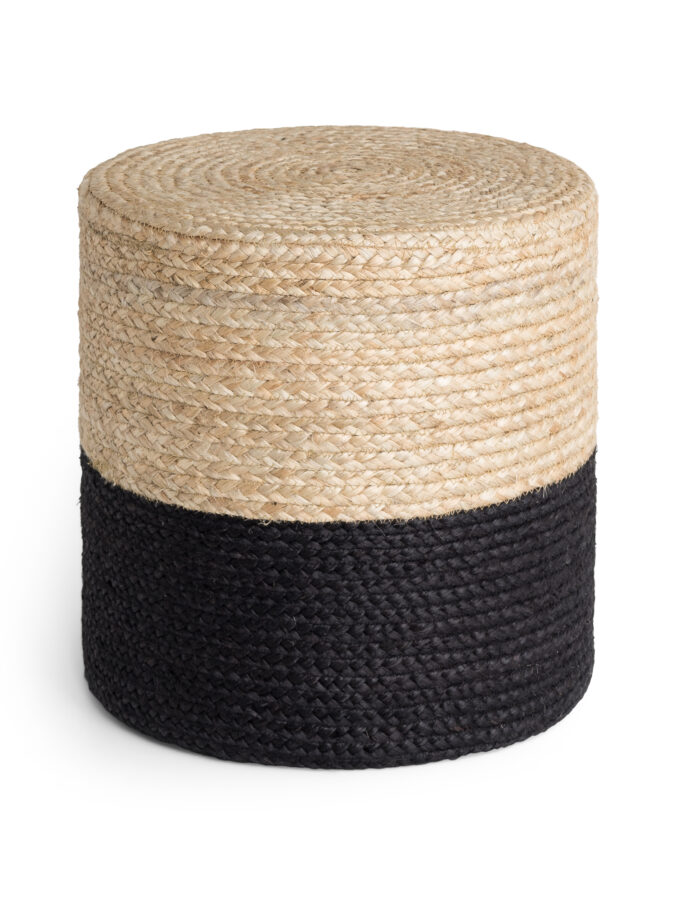 Jutta puf - Natural Guld-sort 40x40 cm
