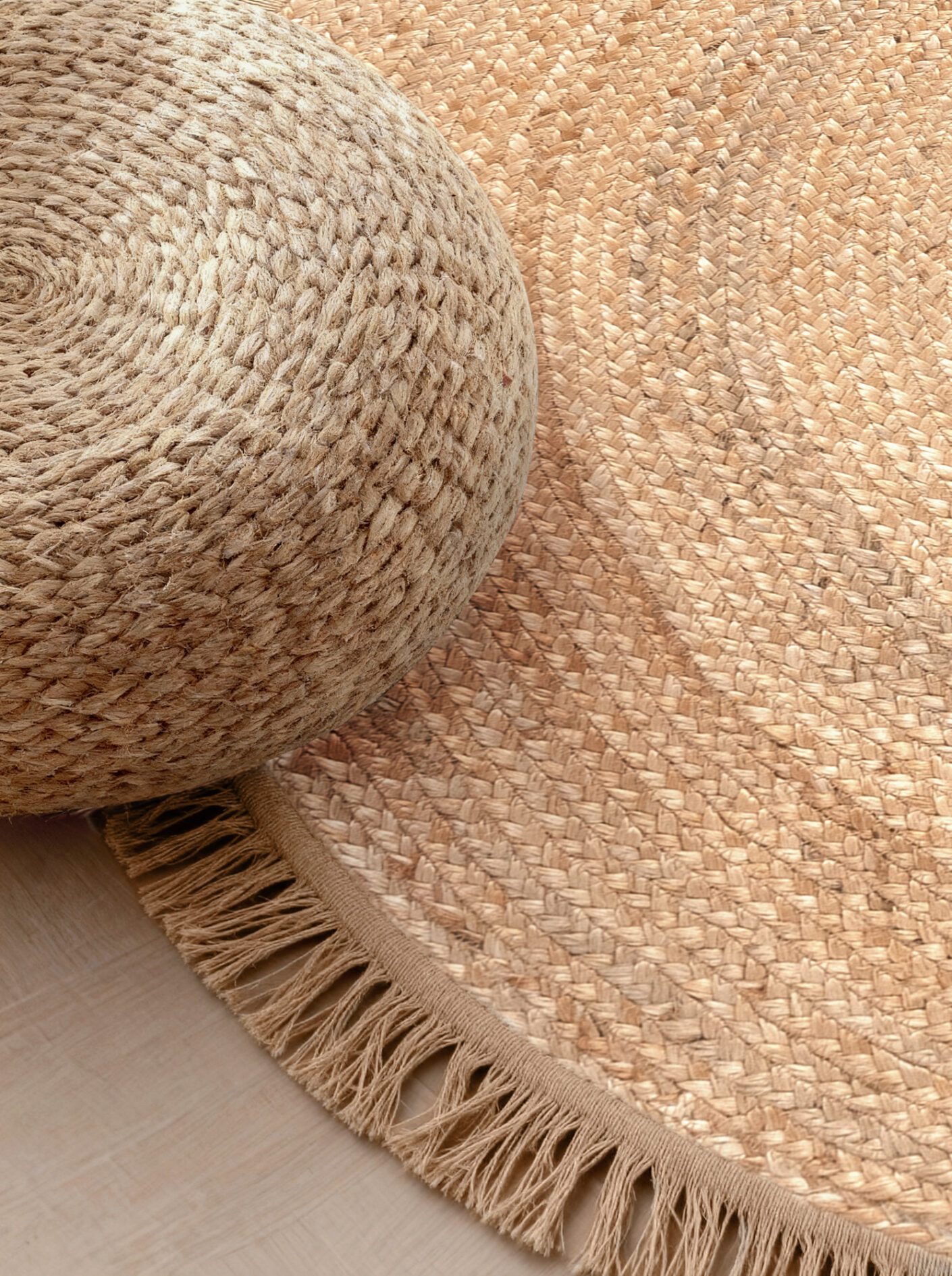 Hanse Home Flettet Jute tæppe rund Nuru - Natural guld - Billede 3