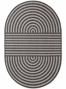 Ted Baker Haringey Woodfield sort-hvid 160x230 cm oval