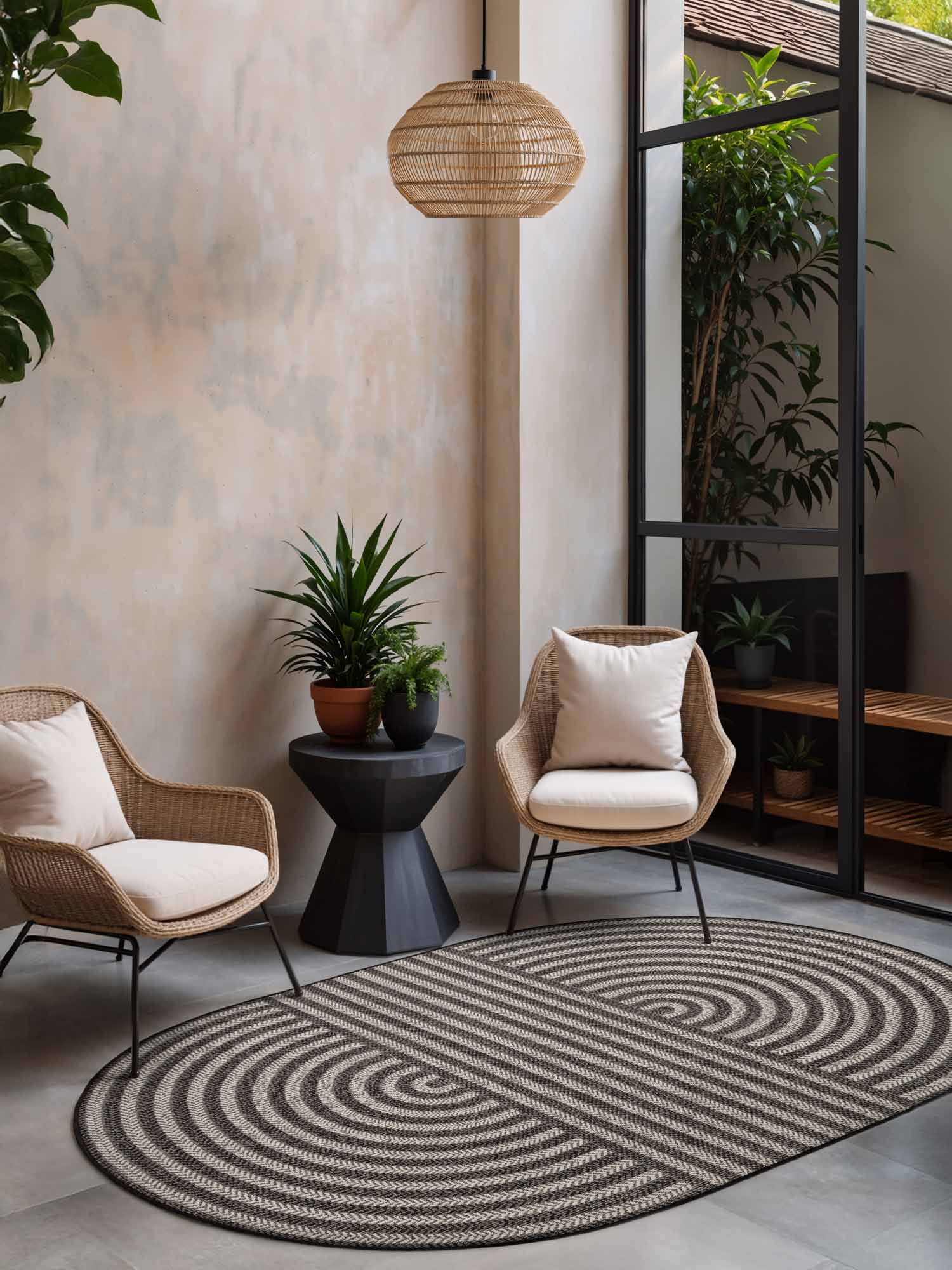 Ted Baker Haringey Woodfield sort-hvid 160x230 cm oval - Billede 4