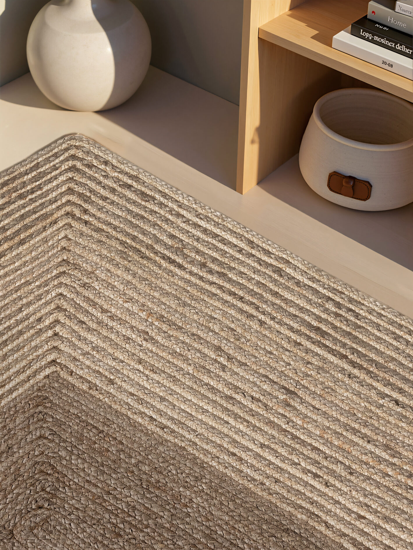 Hanse Home Jutetæppe - Line Natural hvid-brun - Billede 4