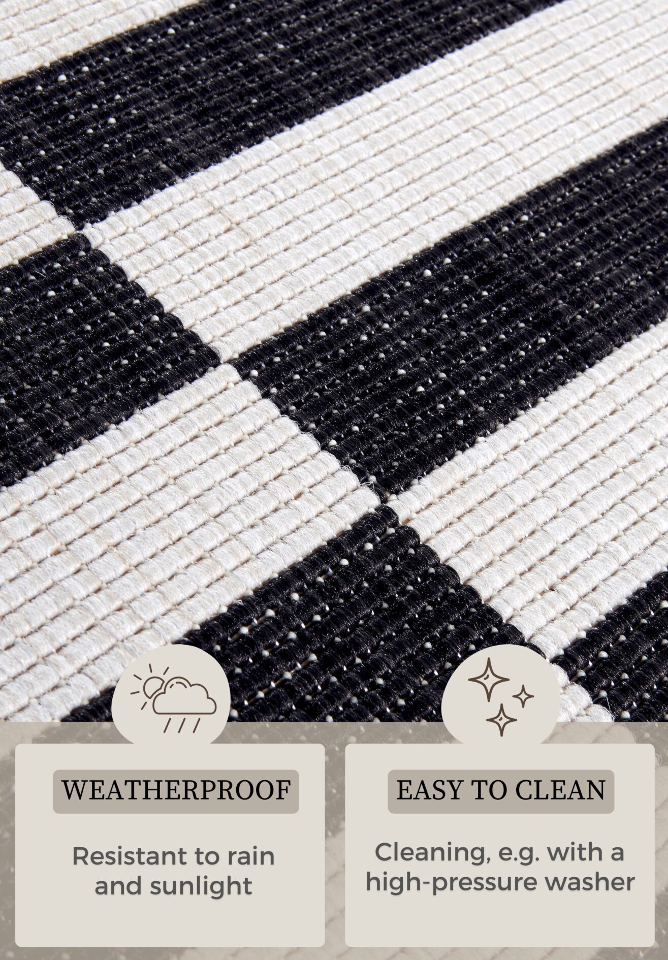 Hanse Home fladvævet tæppe til indendørs og udendørs brug vendbart Viela