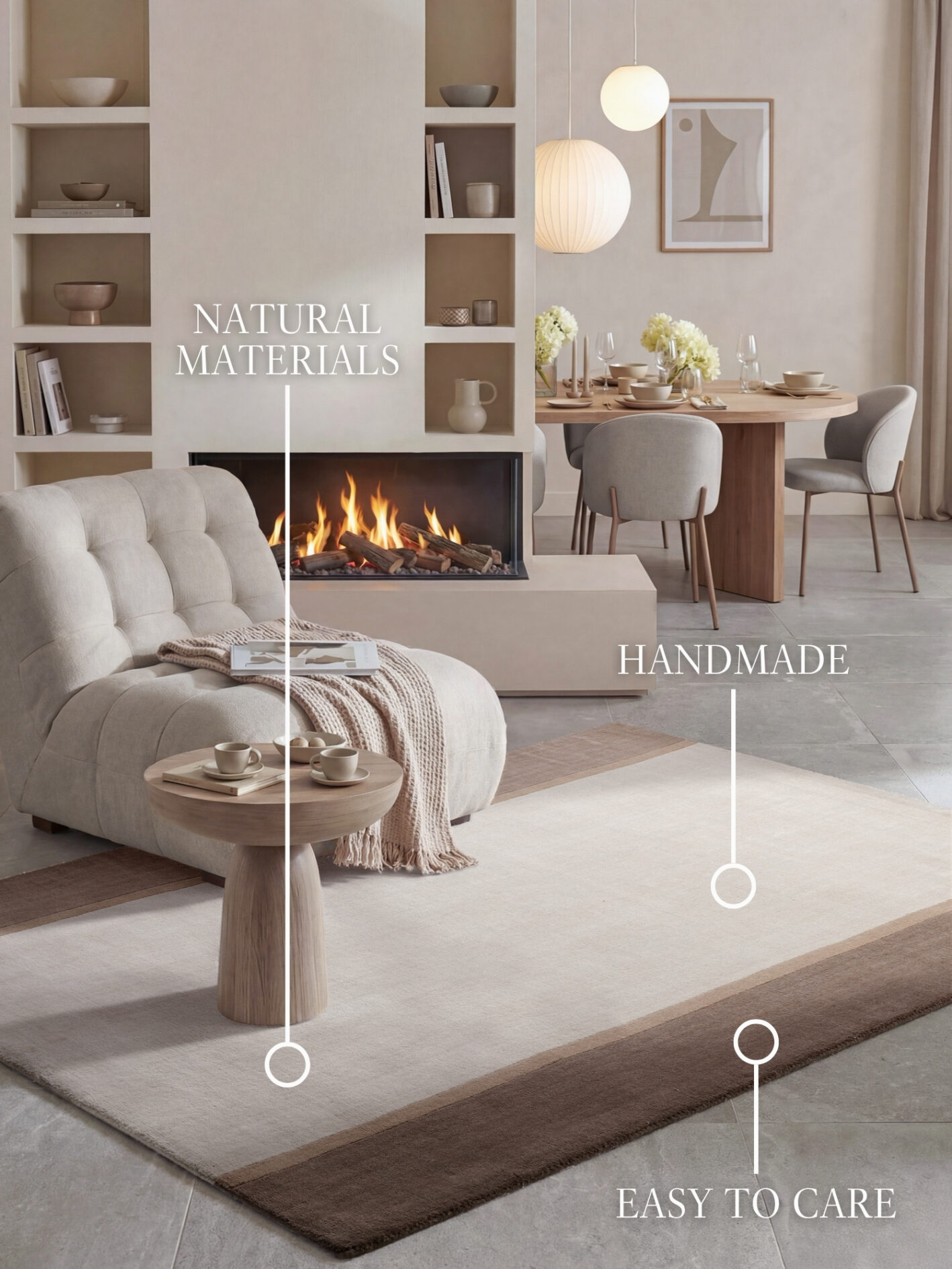 Villeroy & Boch 1888 Uldtæppe Rowan Creme Brun