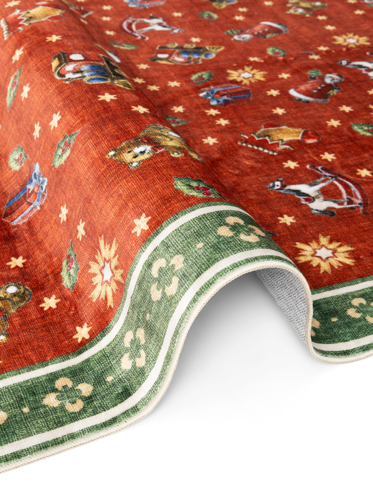 Villeroy & Boch Toy's Delight Design Rundt Tæppe Nostalgisk Noel - Rød-grøn